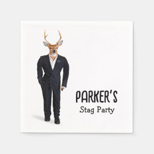 Buck In a Tuxedo for Bachelor Party Napkins