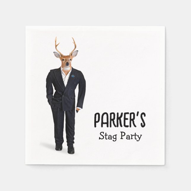 Buck In a Tuxedo for Bachelor Party Napkins (Front)