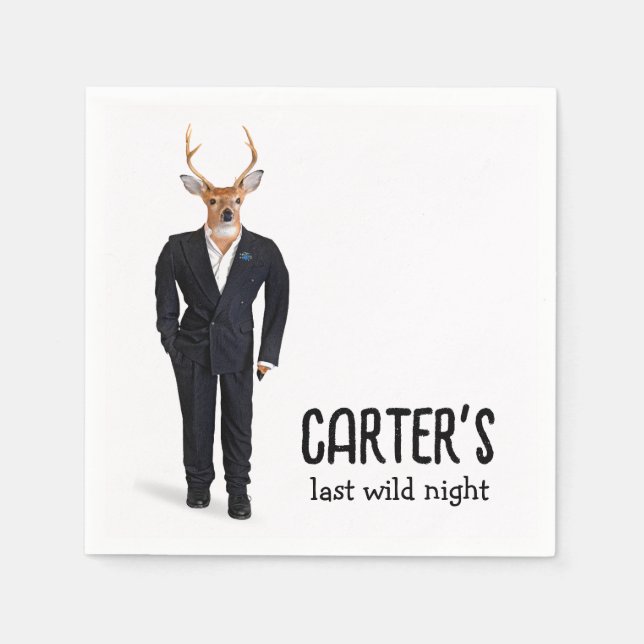 Buck In a Tuxedo for Bachelor Party Napkins (Front)
