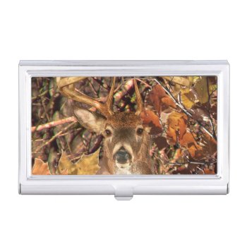 Buck In Camo White Tail Deer Case For Business Cards by TigerDen at Zazzle