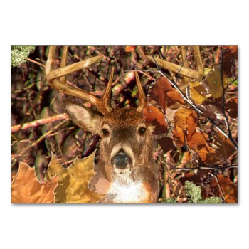 Buck In Camo White Tail Deer Table Number by TigerDen at Zazzle