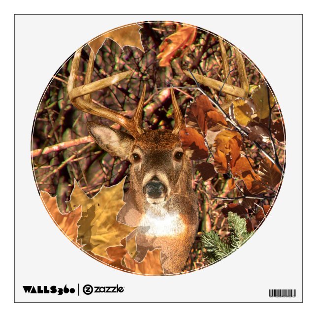 Buck in Camo White Tail Deer Wall Sticker (Front)