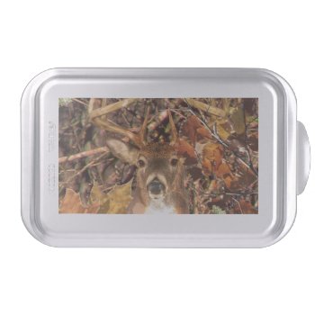 Buck In Camouflage White Tail Deer Cake Pan by TigerDen at Zazzle