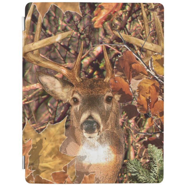 Buck in Camouflage White Tail Deer iPad Smart Cover (Front)