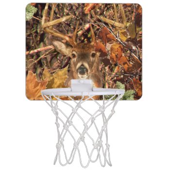 Buck In Camouflage White Tail Deer Mini Basketball Hoop by TigerDen at Zazzle