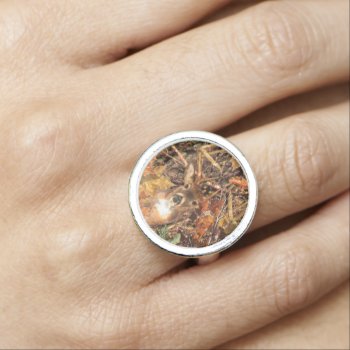 Buck In Camouflage White Tail Deer Ring by TigerDen at Zazzle