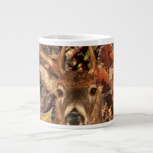 Buck in Fall Camo White Tail Deer Large Coffee Mug