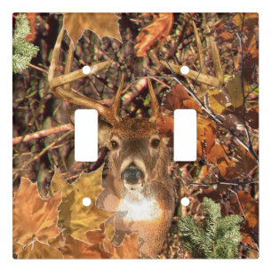 Buck in Fall Camo White Tail Deer Light Switch Cover