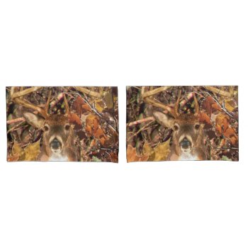 Buck In Fall Camo White Tail Deer Pillowcase by TigerDen at Zazzle
