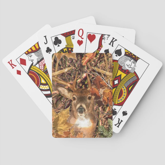 Buck in Fall Camo White Tail Deer Poker Cards (Back)