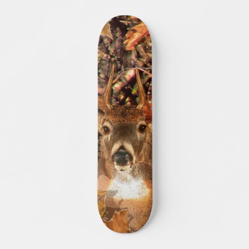 Buck in Fall Camo White Tail Deer Skateboard