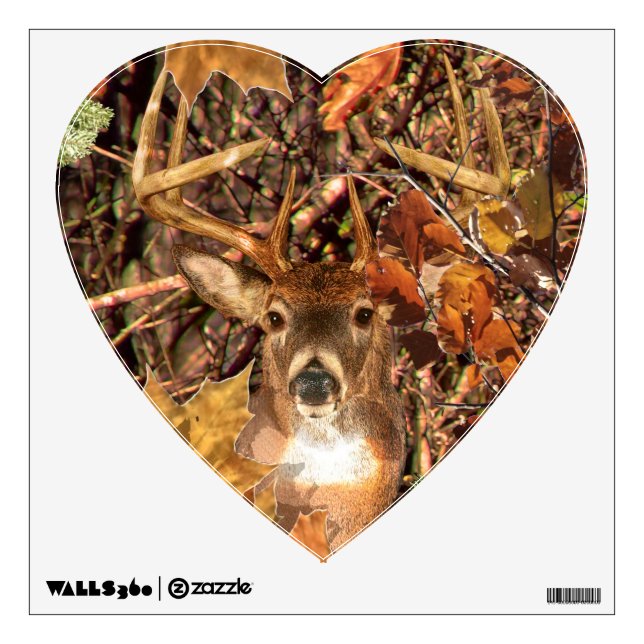 Buck in Fall Camo White Tail Deer Wall Sticker (Front)