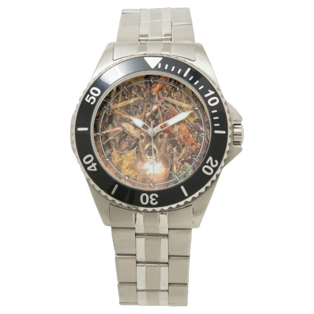 Buck in Fall Camo White Tail Deer Watch (Front)