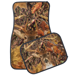 Buck in Fall season scene White Tail Deer Car Floor Mat