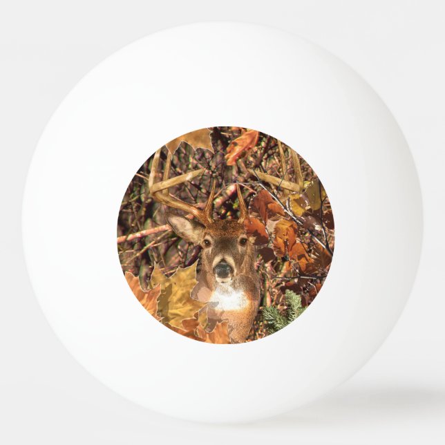 Buck in Fall season scene White Tail Deer Ping-Pong Ball (Front)