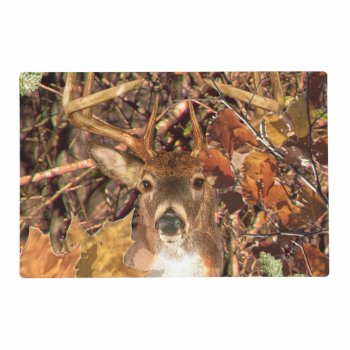 Buck In Fall Season Scene White Tail Deer Placemat by TigerDen at Zazzle