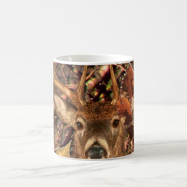 Buck in Hunter Camo White Tail Deer Coffee Mug (Center)