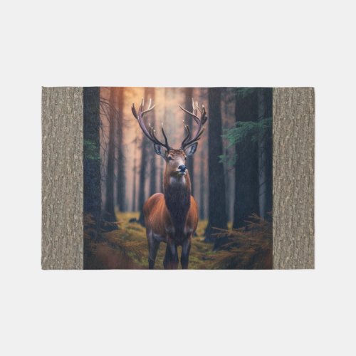 Buck In The Forest  Rug