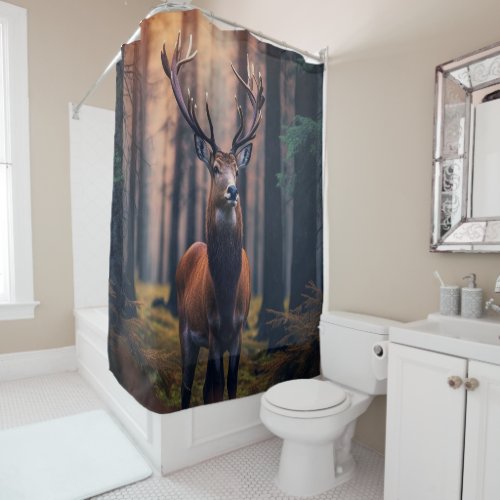 Buck In The Forest Shower Curtain
