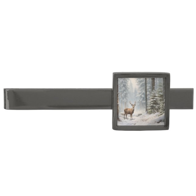 Buck In Woods Tie Bar (Front)