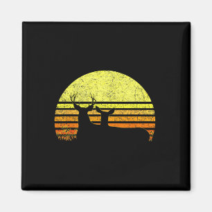 Buck Mule Deer Hunting Dad Vintage Retro Sun Bow H Magnet