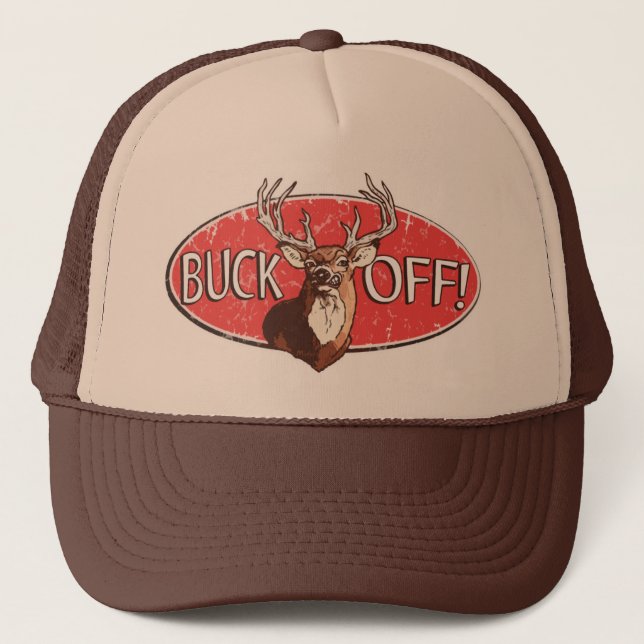 Buck Off by Mudge Studios Trucker Hat (Front)