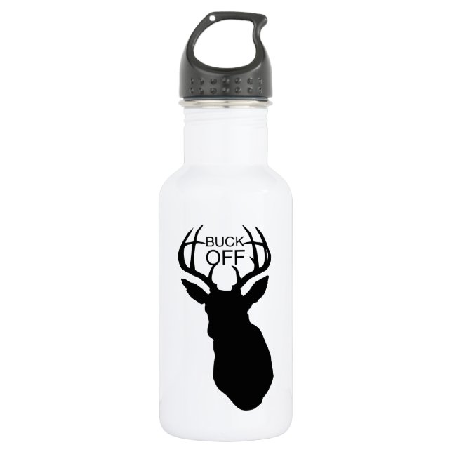 buck off stainless steel water bottle (Front)