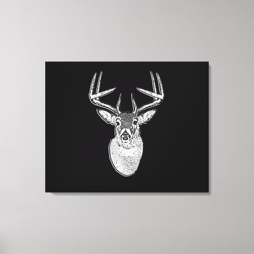 Buck on Black design White Tail Deer Canvas Print