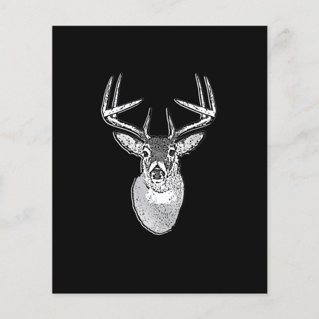 Buck on Black design White Tail Deer Flyer (Front)