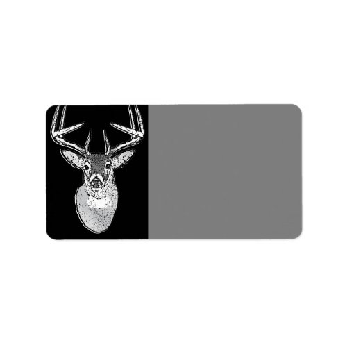 Buck on Black design White Tail Deer Label