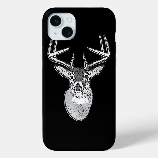 Buck on Black  White Tail Deer Case-Mate iPhone Case (Back)