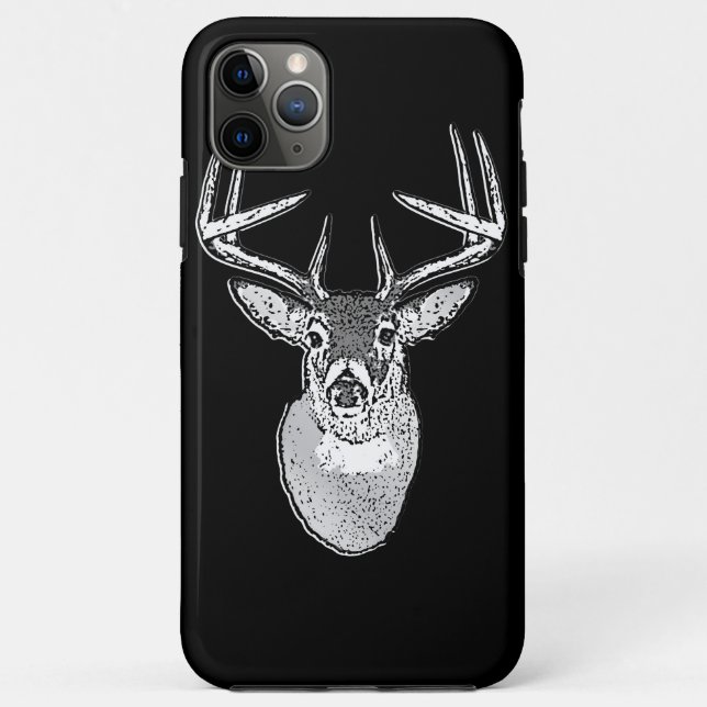 Buck on Black  White Tail Deer Case-Mate iPhone Case (Back)