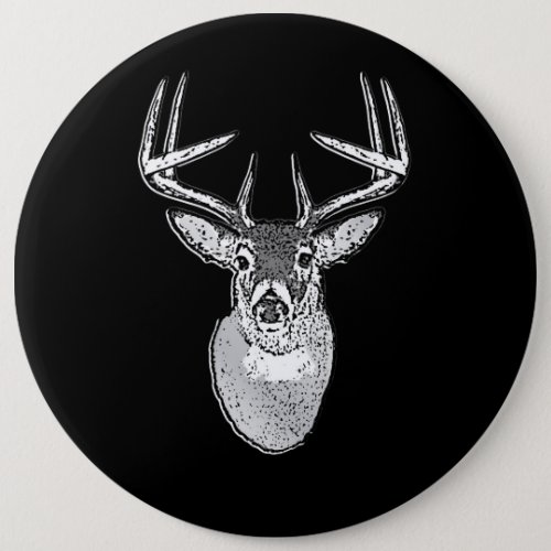 Buck on Black White Tail Deer classic Pinback Button