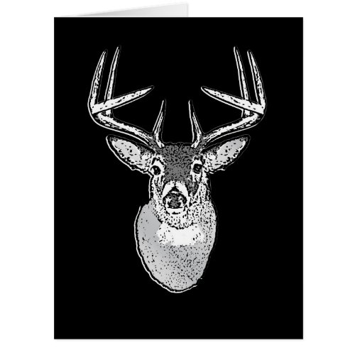 Buck on Black White Tail Deer head