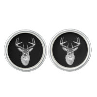 Buck on Black White Tail Deer head