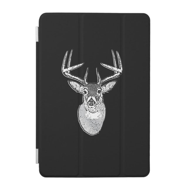 Buck on Black White Tail Deer head iPad Mini Cover (Front)