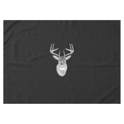 Buck on Black  White Tail Deer Tablecloth
