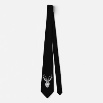 Buck On Black  White Tail Deer Tie by TigerDen at Zazzle