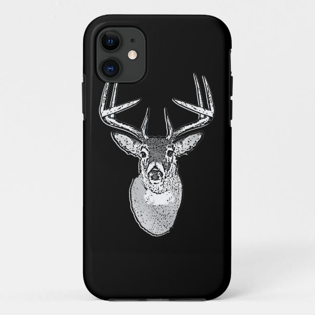 Buck on Bold Black White Tail Deer Case-Mate iPhone Case (Back)