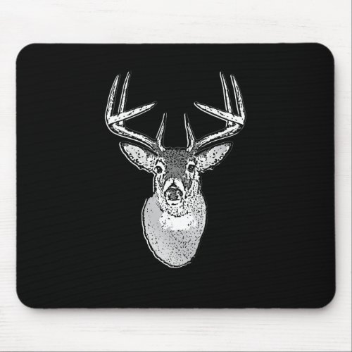 Buck on Bold Black White Tail Deer Mouse Pad