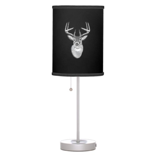 Buck on Bold Black White Tail Deer Table Lamp