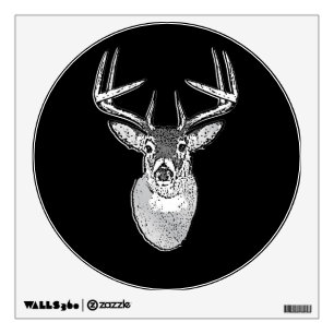 Buck on Bold Black White Tail Deer Wall Decal