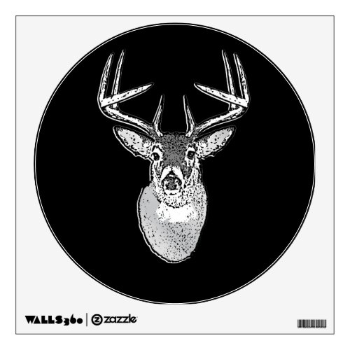 Buck on Bold Black White Tail Deer Wall Decal