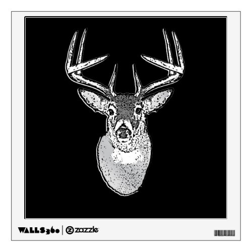 Buck on Bold Black White Tail Deer Wall Sticker