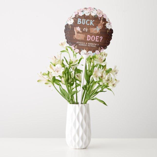 Buck or Doe? Baby Shower Reveal Balloon (Vase)