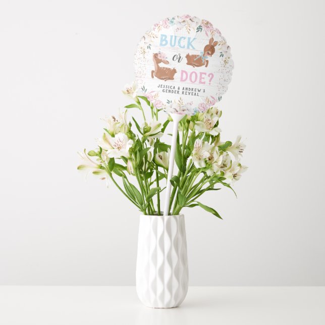 Buck or Doe? Baby Shower Reveal Balloon (Vase)