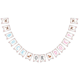 Buck or Doe? Baby Shower Reveal Bunting Flags