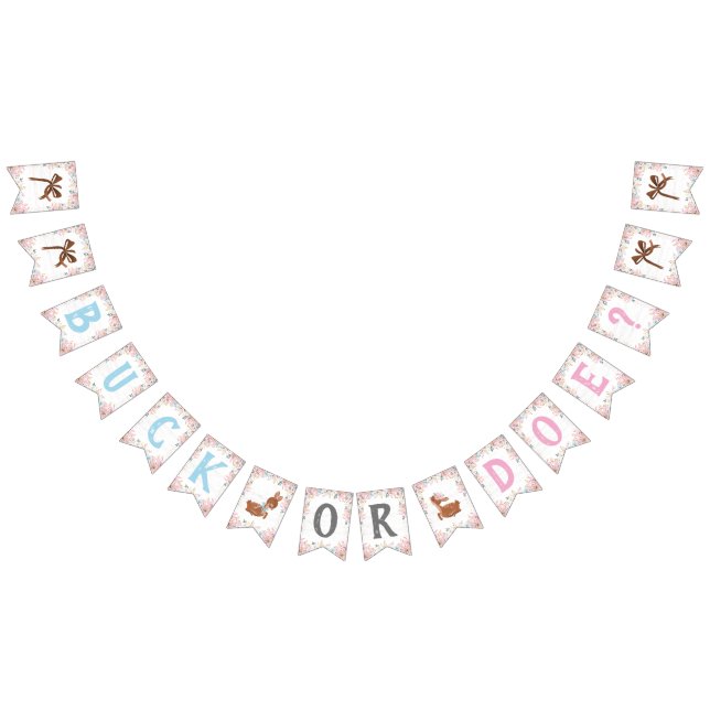 Buck or Doe? Baby Shower Reveal Bunting Flags (All)