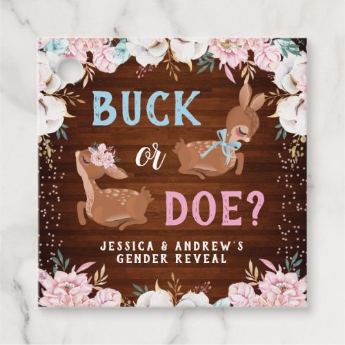 Buck or Doe Baby Shower Reveal Favor Tags