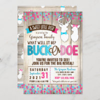 Buck or Doe Gender Reveal Invitation